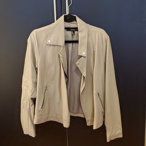 Beige faux leather jacket